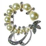 سنجاق سینه طلای سفید با نگین مروارید مدل: bdf1024