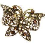 سنجاق سینه طلای زرد با نگین کوارتز مدل: bdf1028