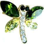 سنجاق سینه طلای زرد با نگین زمرد مدل: bdf1029