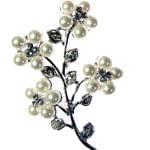 سنجاق سینه طلای سفید با نگین مروارید مدل: bdf1034