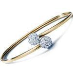 دستبند النگویی طلا زرد با نگین الماس مدل: bdf1033