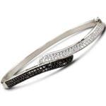 دستبند النگویی طلا سفید با نگین الماس مدل:bdf1036