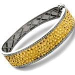 دستبند النگویی طلا زرد با نگین الماس مدل: bdf1045