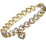 دستبند طلا زرد و سفید با نگین الماس تراش برلیان مدل: bdf1069