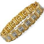 دستبند طلا زرد و سفید با نگین الماس مدل: bdf1071