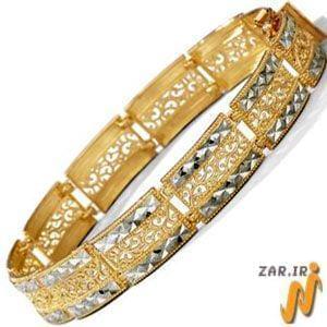 دستبند طلای زرد با نگین الماس مدل: bdf1073