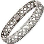 دستبند طلای سفید با نگین الماس مدل: bdf1075