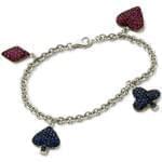 دستبند طلا سفید با نگین یاقوت مدل: bdf1090 