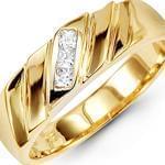 حلقه مردانه طلای زرد با نگین برلیان: مدل rdm1045