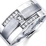 حلقه مردانه طلای سفید با نگین برلیان: مدل rdm1048