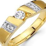 حلقه مردانه طلای زرد و سفید با نگین برلیان: مدل rdm1049