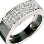 حلقه مردانه طلای سفید با نگین برلیان: مدل rdm1050