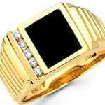 حلقه مردانه طلای زرد با نگین انیکس: مدل rdm1053