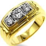 حلقه مردانه طلای زرد با نگین برلیان: مدل rdm1055