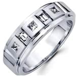 حلقه مردانه طلای سفید با نگین برلیان: مدل rdm1056