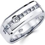 حلقه مردانه طلای سفید با نگین برلیان: مدل rdm1058