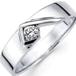 حلقه مردانه طلای سفید با نگین برلیان: مدل rdm1060