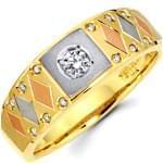 حلقه مردانه طلای زرد با نگین برلیان: مدل rdm1061