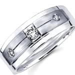 حلقه مردانه طلای سفید با نگین برلیان: مدل rdm1064