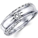 حلقه مردانه طلای سفید با نگین برلیان: مدل rdm1066