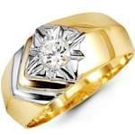 حلقه مردانه طلای زرد با نگین برلیان: مدل rdm1067