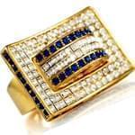 انگشتر مردانه طلای زرد با نگین برلیان و یاقوت: مدل rdm1069