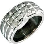 حلقه مردانه طلای سفید با نگین برلیان: مدل rdm1070