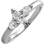 حلقه زنانه طلا سفید با نگین الماس تراش مارکیز: مدل RDF1061