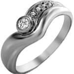 حلقه زنانه طلا سفید با نگین برلیان: مدل RDF1067