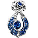 آویز ناف طلا سفید با نگین یاقوت مدل: cgf1001