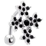 آویز ناف طلا سفید با نگین انیکس مدل: cgf1003