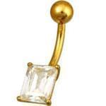 آویز ناف طلا زرد با نگین الماس مدل: cgf1005