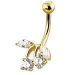 آویز ناف طلا زرد با نگین الماس مدل: cgf1015