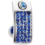 آویز ناف طلا سفید با نگین یاقوت مدل: cgf1017