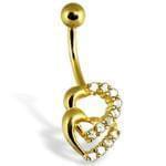 آویز ناف طلا زرد با نگین الماس مدل: gdc1023