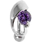 آویز ناف طلا سفید با نگین آمتیس مدل: cgf1026