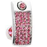 آویز ناف طلا سفید با نگین تورمالین مدل: cgf1028