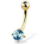 آویز ناف طلا زرد با نگین توپاز مدل: cgf1030