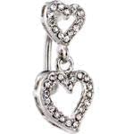 آویز ناف طلا سفید با نگین الماس مدل: cgf1031