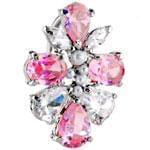 آویز ناف طلا سفید با نگین تورمالین مدل: cgf1032