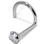 آویز بینی طلا سفید با نگین الماس مدل: ngf1002