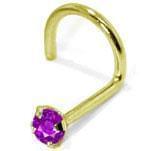 آویز بینی طلا زرد با نگین آمتیس مدل: ngf1005