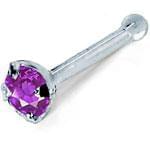 آویز بینی طلا سفید با نگین آمتیس مدل: ngf1007