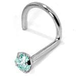 آویز بینی طلا سفید با نگین توپاز مدل: ngf1010