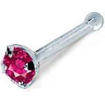 آویز بینی طلا سفید با نگین تورمالین مدل: ngf1011