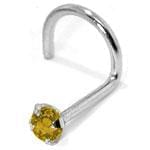 آویز بینی طلا سفید با نگین سیترین مدل: ngf1012