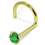 آویز بینی طلا زرد با نگین زمرد مدل: ngf1013