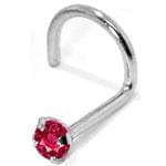 آویز بینی طلا سفید با نگین تورمالین مدل: ngf1016