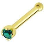 آویز بینی طلا زرد با نگین زمرد مدل: ngf1018