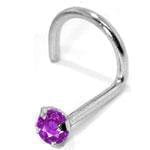 آویز بینی طلا سفید با نگین آمتیس مدل: ngf1021